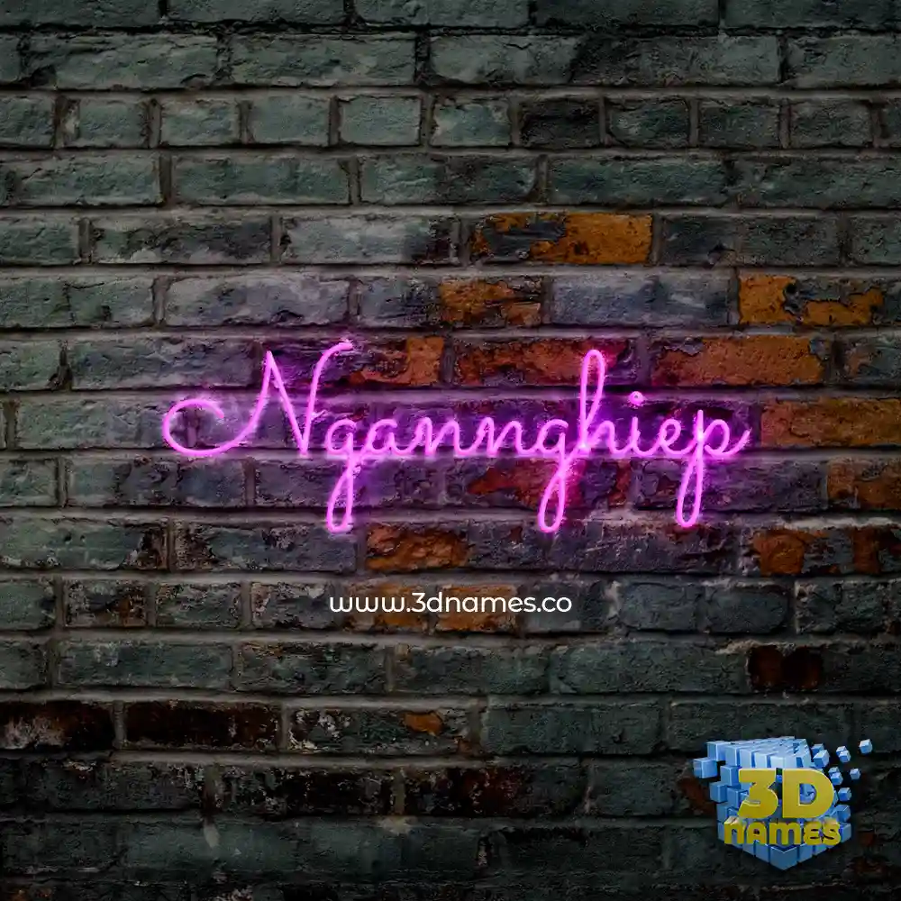 ngannghiep in Pink Neon style - 3D name wallpaper