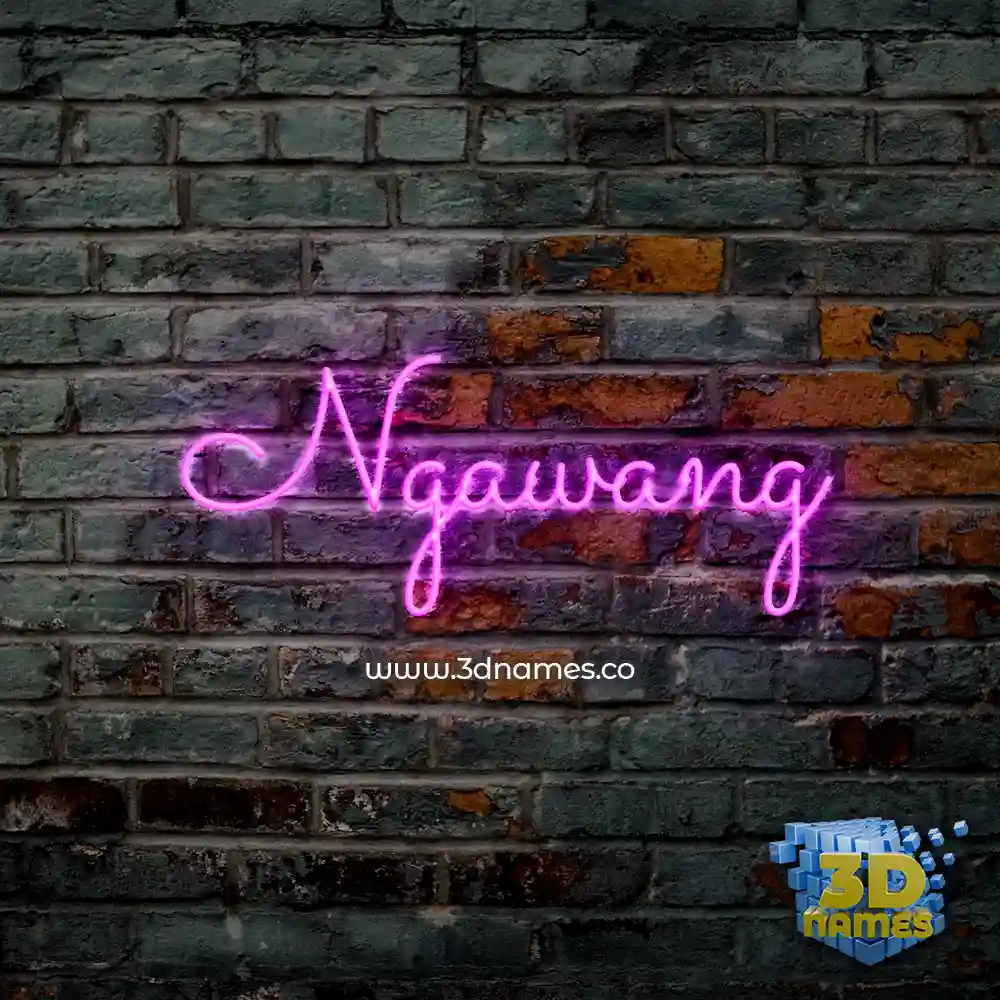ngawang in Pink Neon style - 3D name wallpaper