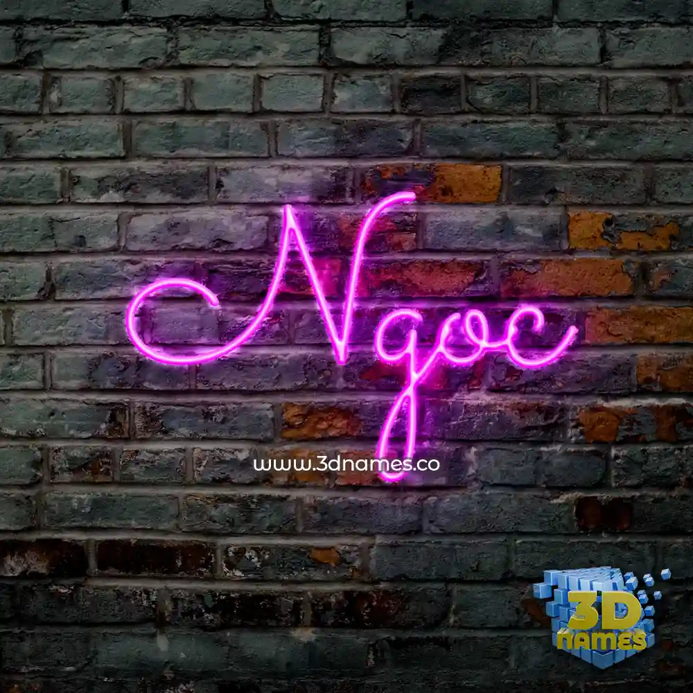 ngoc in Pink Neon style - 3D name wallpaper