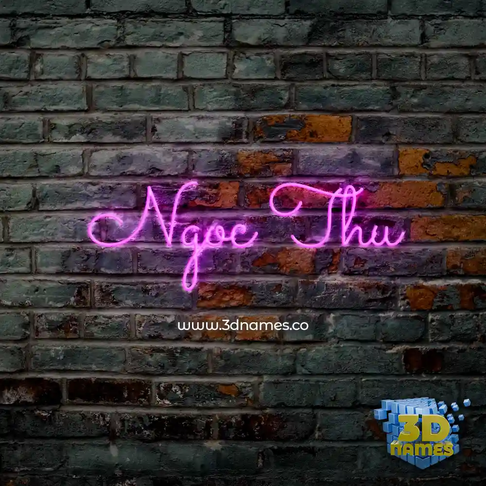 ngoc thu in Pink Neon style - 3D name wallpaper