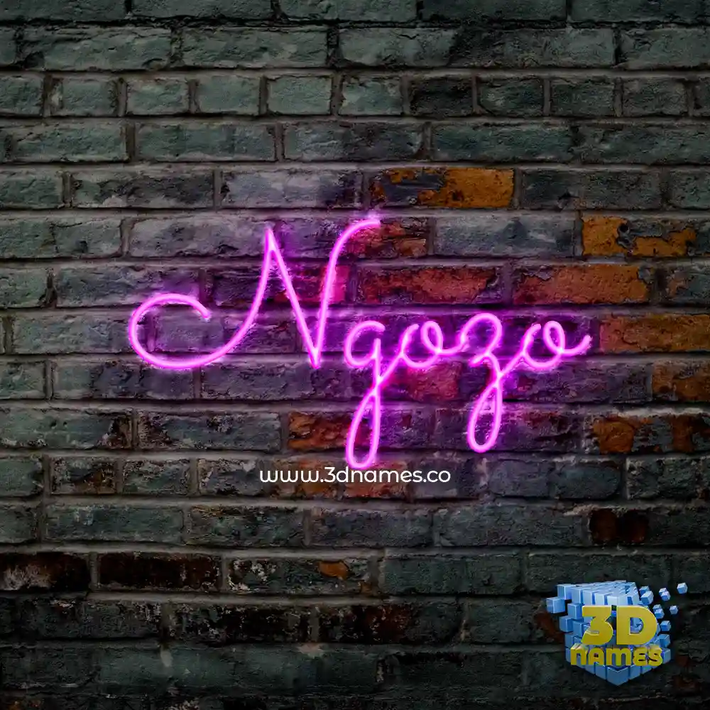 ngozo in Pink Neon style - 3D name wallpaper