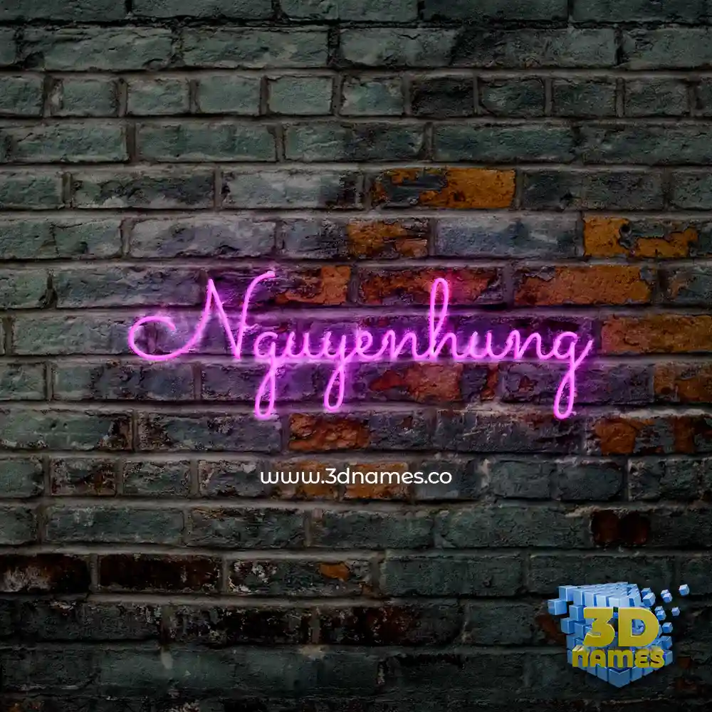 nguyenhung in Pink Neon style - 3D name wallpaper