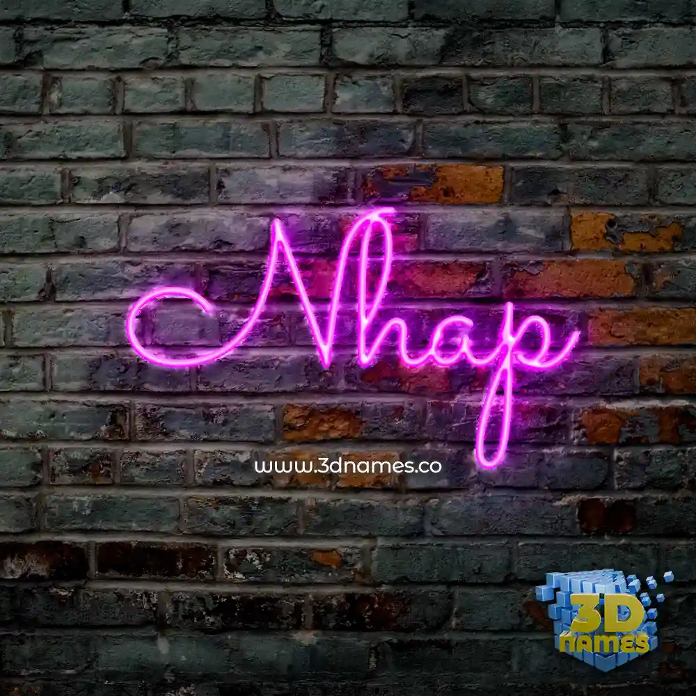 nhap in Pink Neon style - 3D name wallpaper