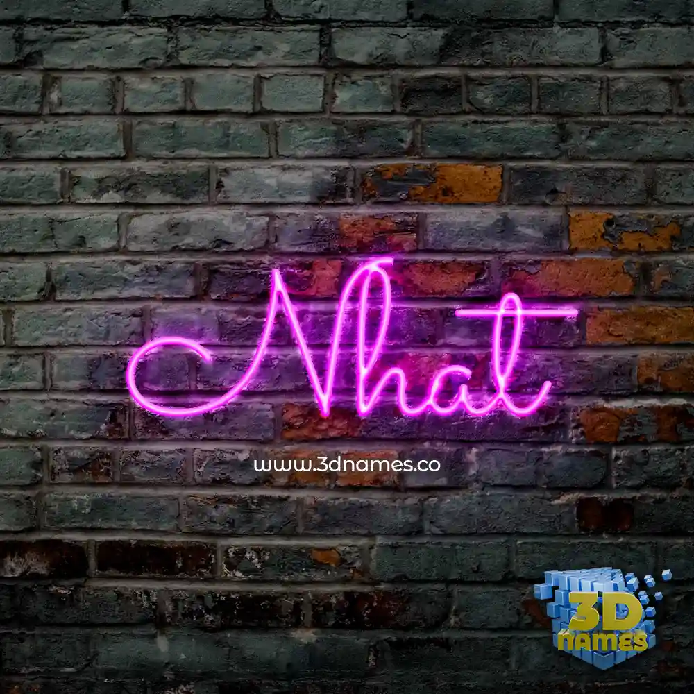 nhat in Pink Neon style - 3D name wallpaper
