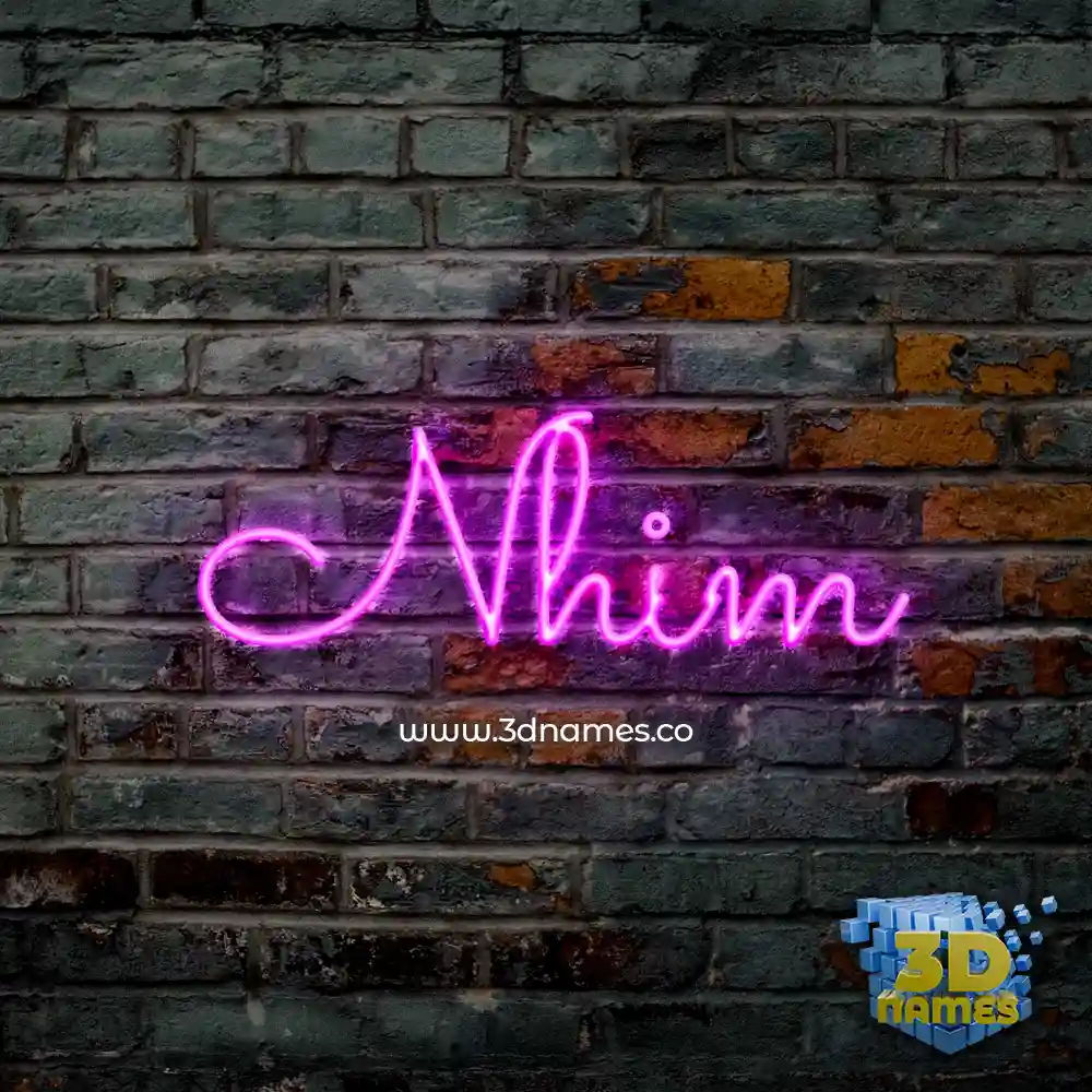 nhim in Pink Neon style - 3D name wallpaper