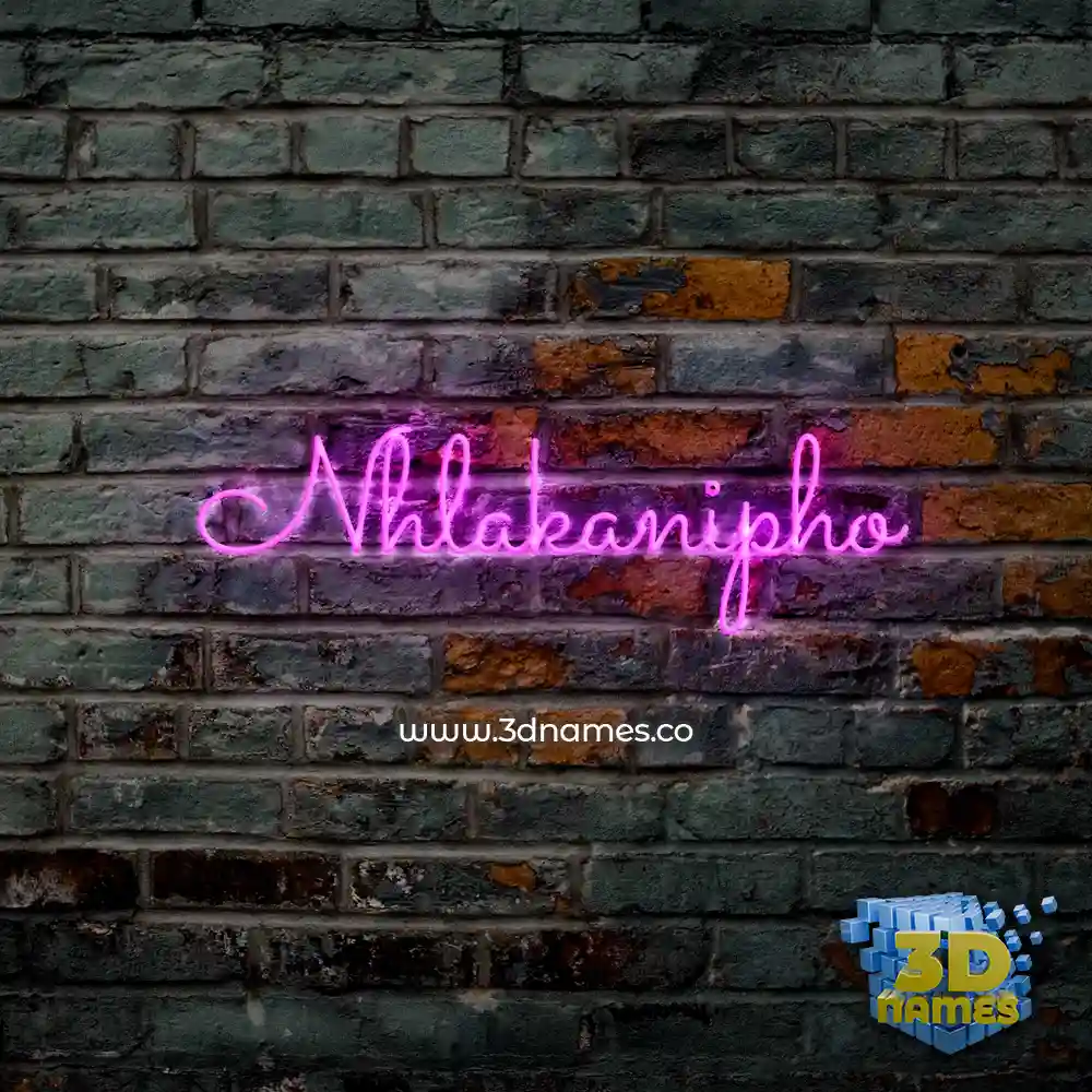 nhlakanipho in Pink Neon style - 3D name wallpaper