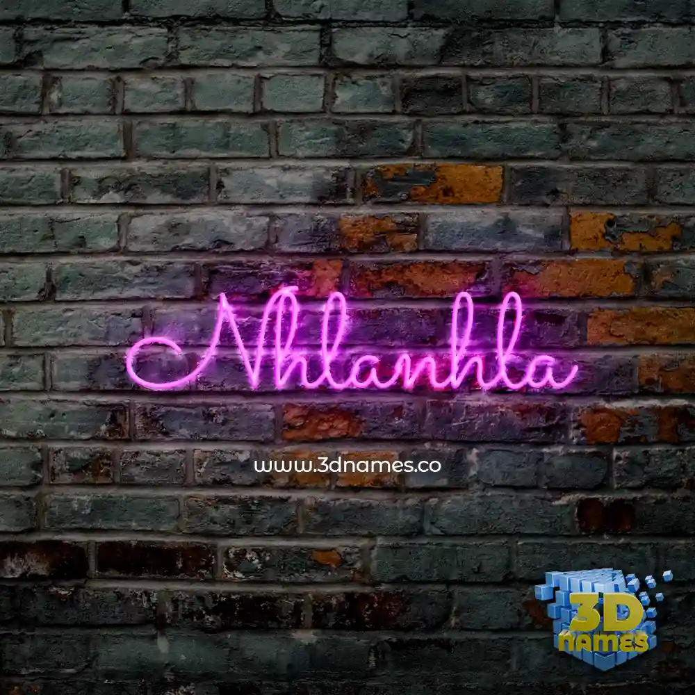 nhlanhla in Pink Neon style - 3D name wallpaper