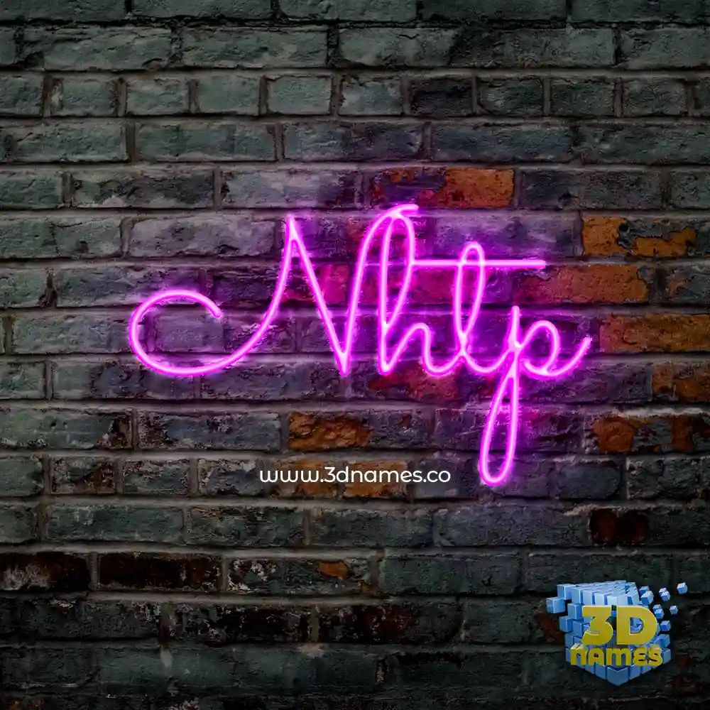 nhtp in Pink Neon style - 3D name wallpaper