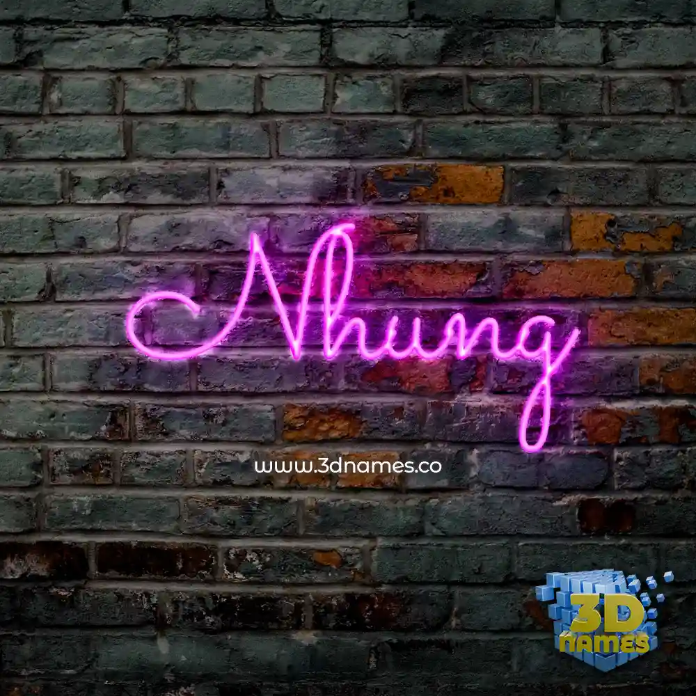 nhung in Pink Neon style - 3D name wallpaper