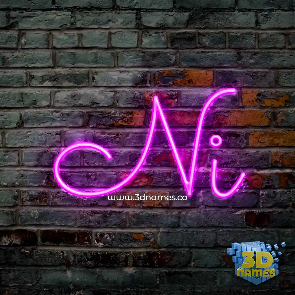 ni in Pink Neon style - 3D name wallpaper