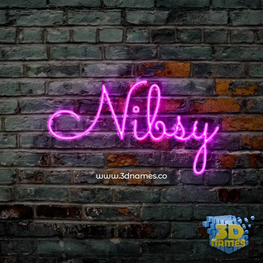 nibsy in Pink Neon style - 3D name wallpaper