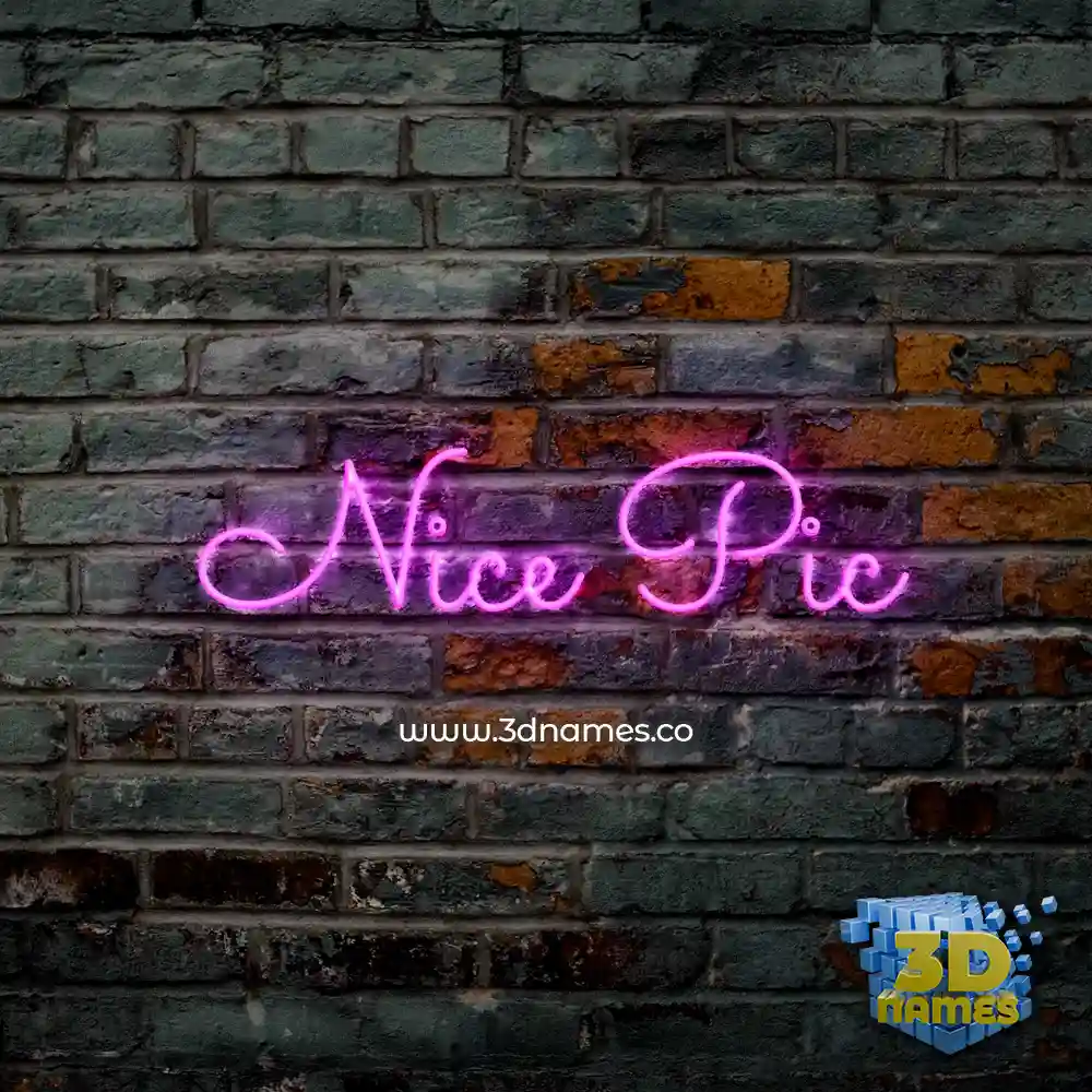 nice pic in Pink Neon style - 3D name wallpaper