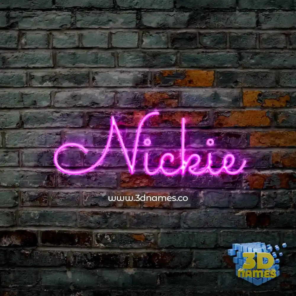 nickie in Pink Neon style - 3D name wallpaper