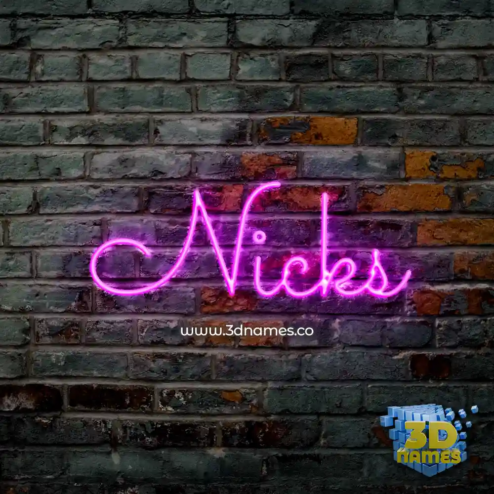 nicks in Pink Neon style - 3D name wallpaper