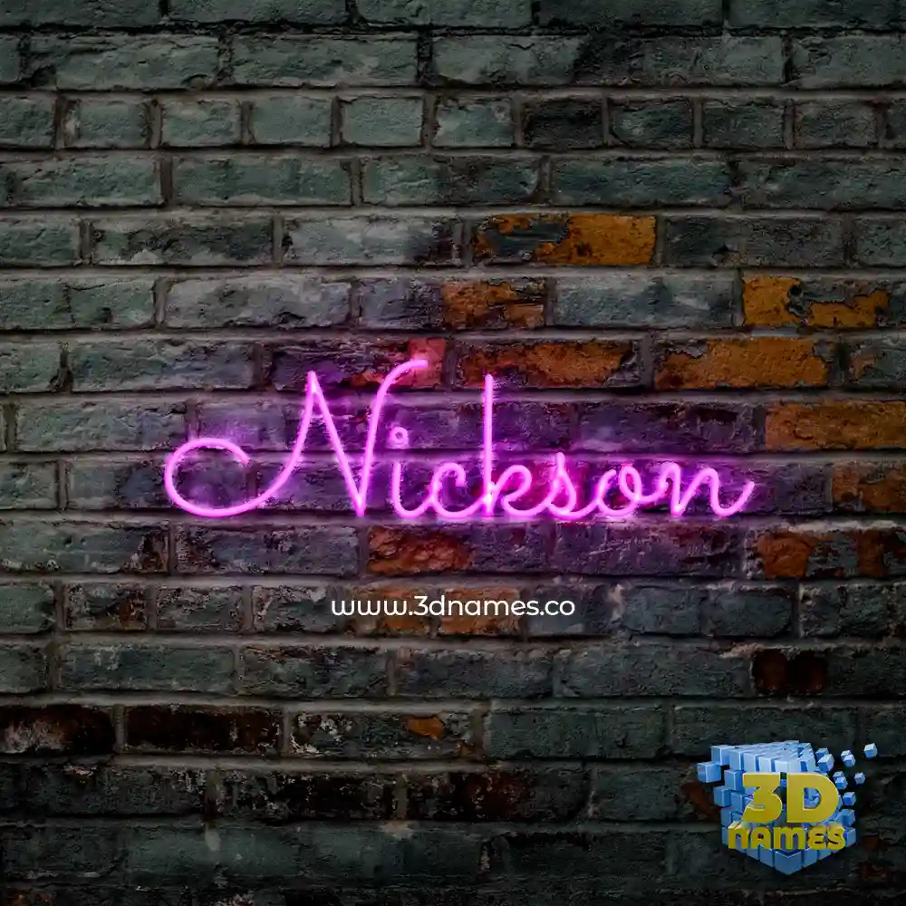 nickson in Pink Neon style - 3D name wallpaper