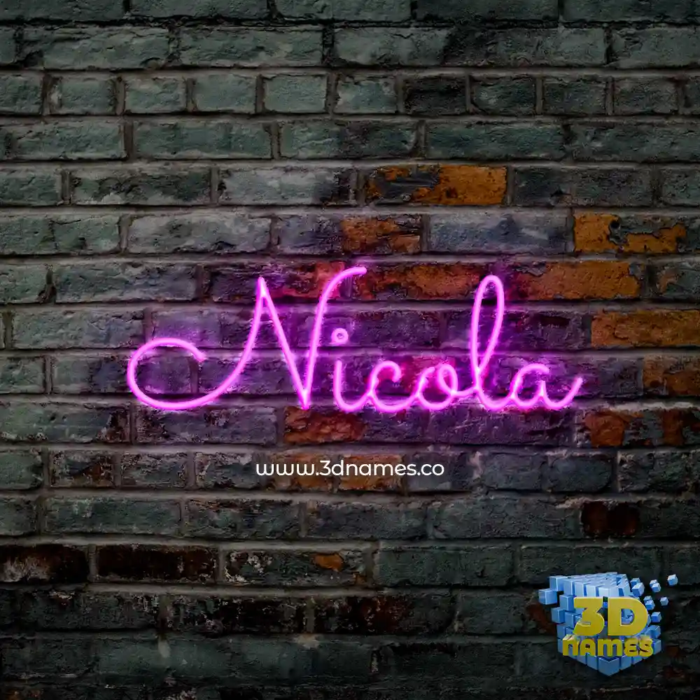 nicola in Pink Neon style - 3D name wallpaper