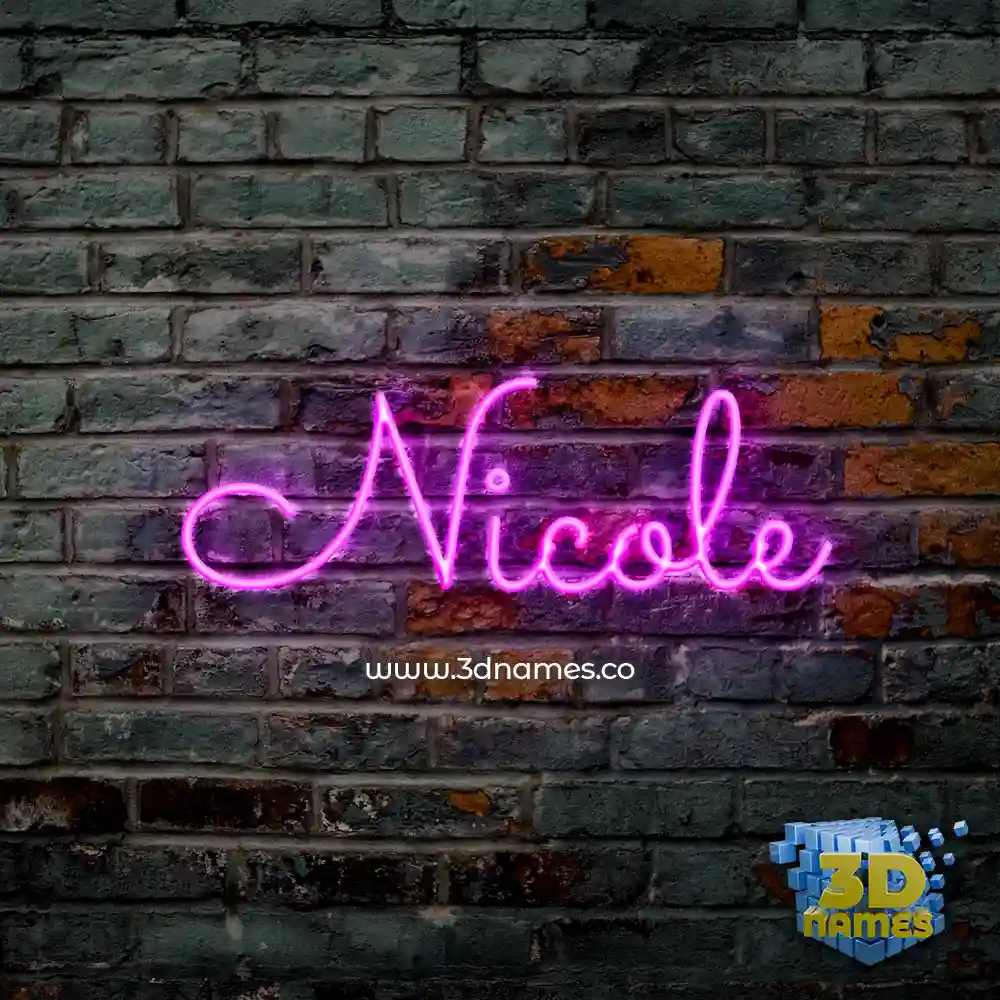 nicole in Pink Neon style - 3D name wallpaper