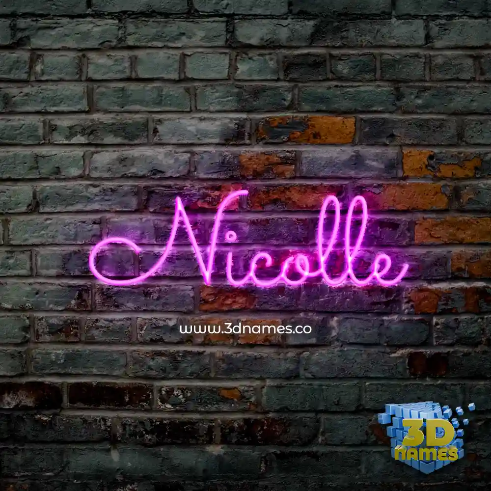 nicolle in Pink Neon style - 3D name wallpaper