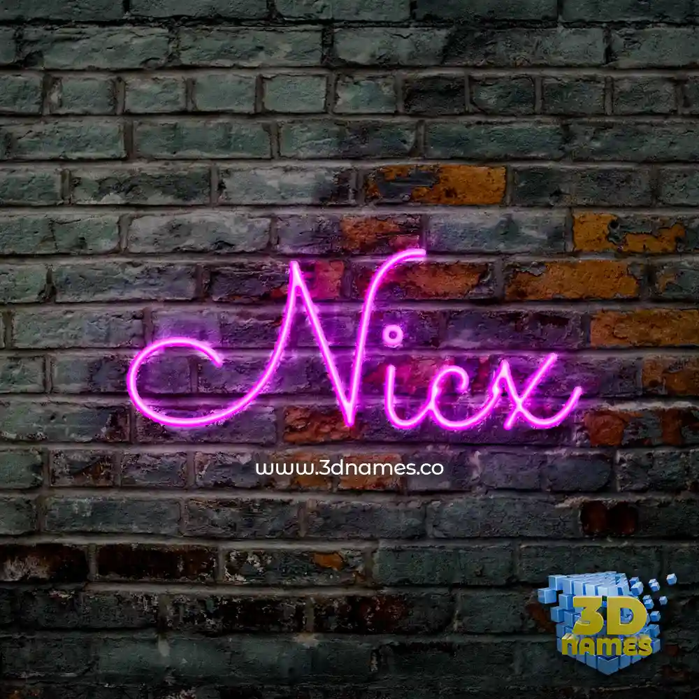 nicx in Pink Neon style - 3D name wallpaper