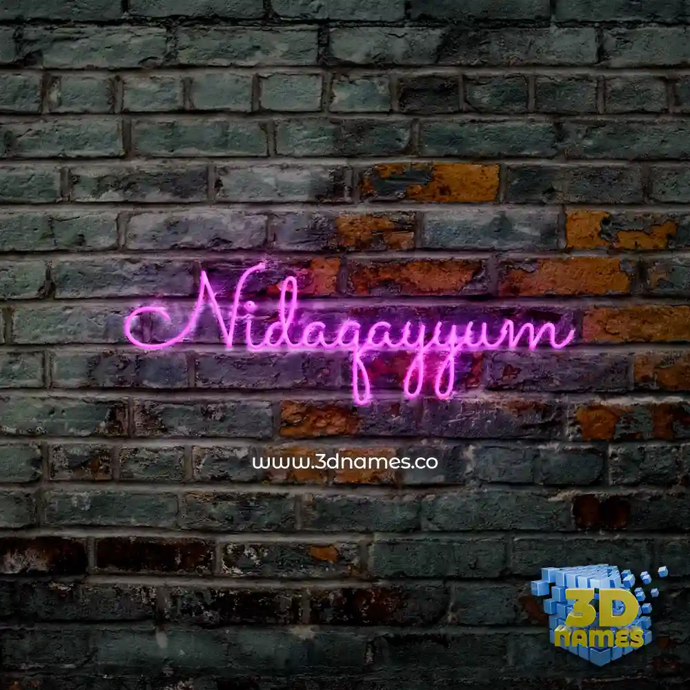 nidaqayyum in Pink Neon style - 3D name wallpaper