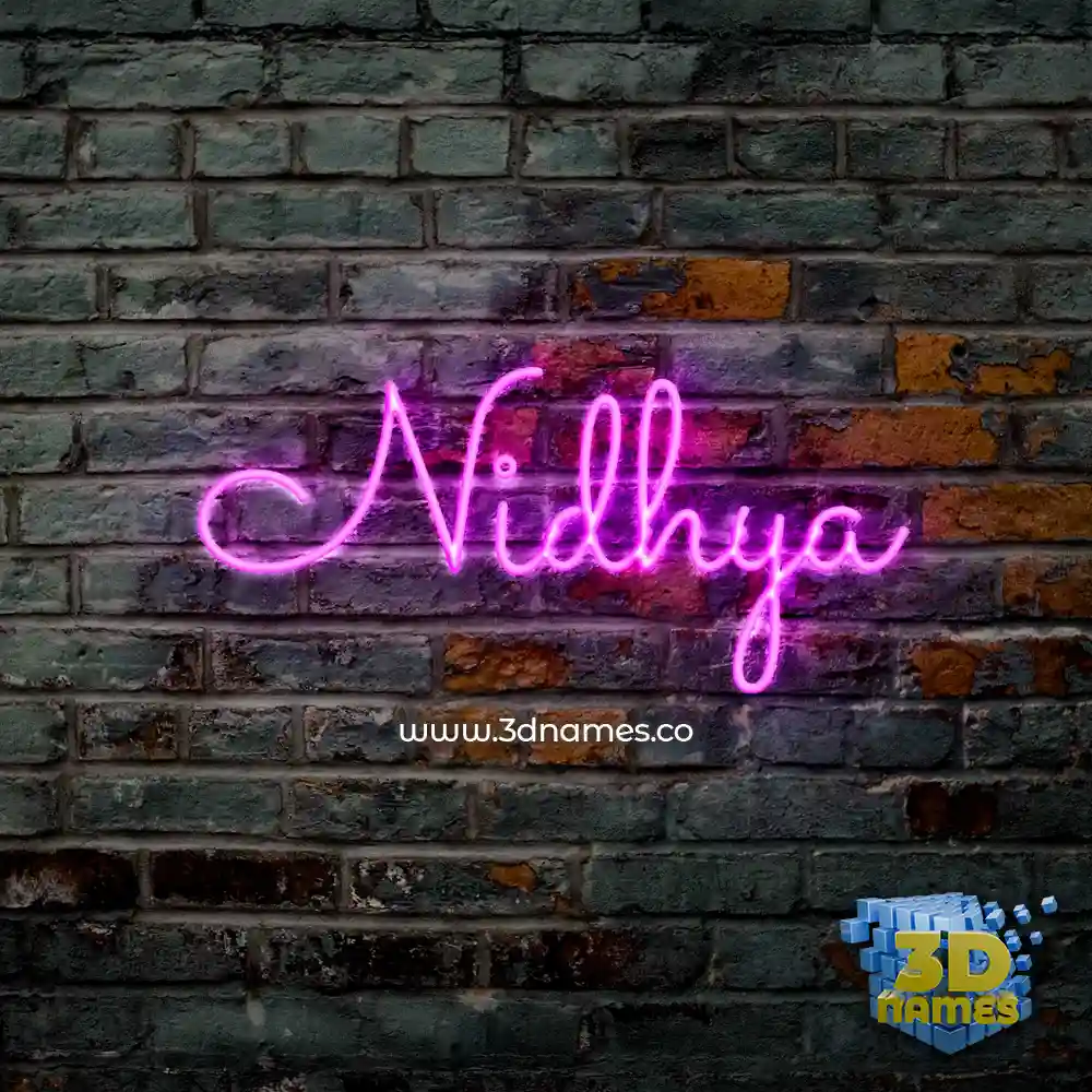 nidhya in Pink Neon style - 3D name wallpaper