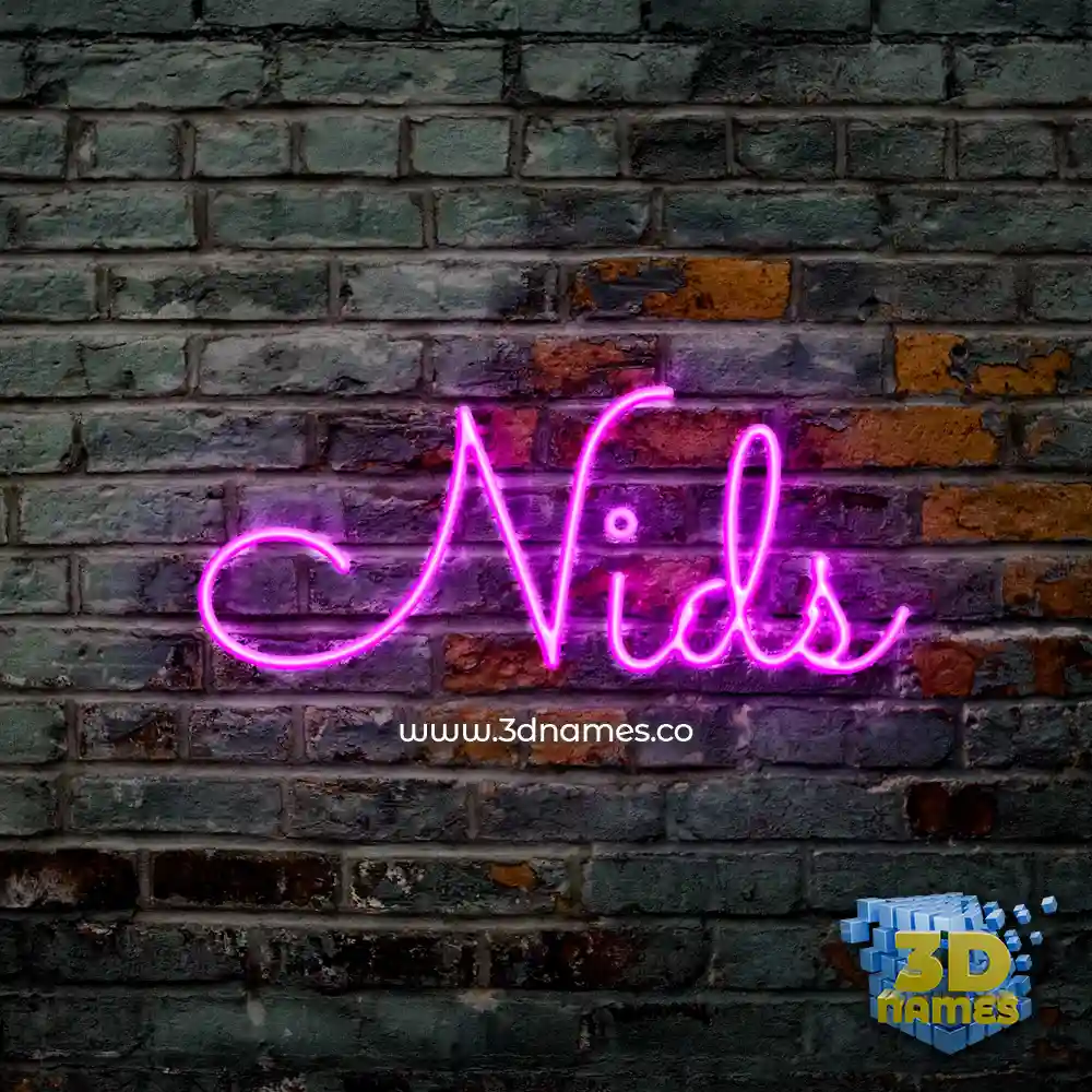 nids in Pink Neon style - 3D name wallpaper