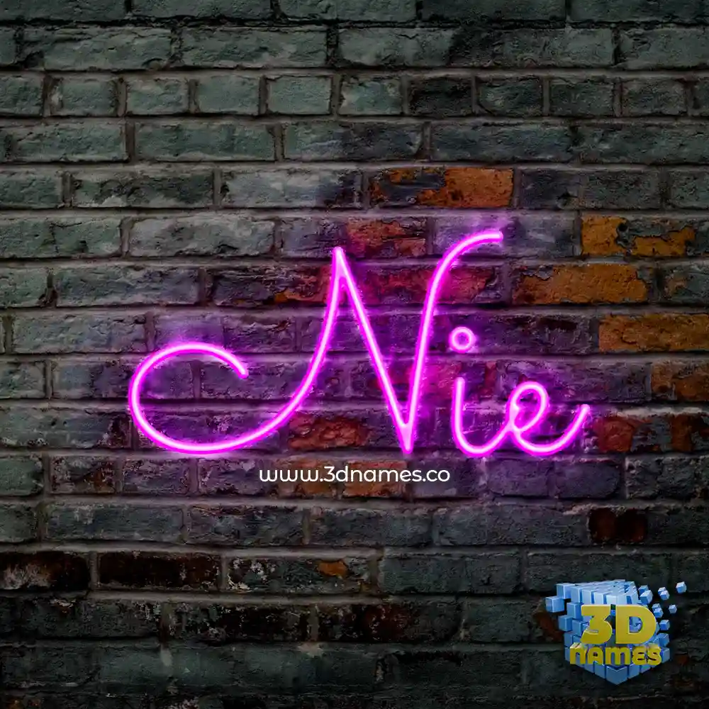nie in Pink Neon style - 3D name wallpaper