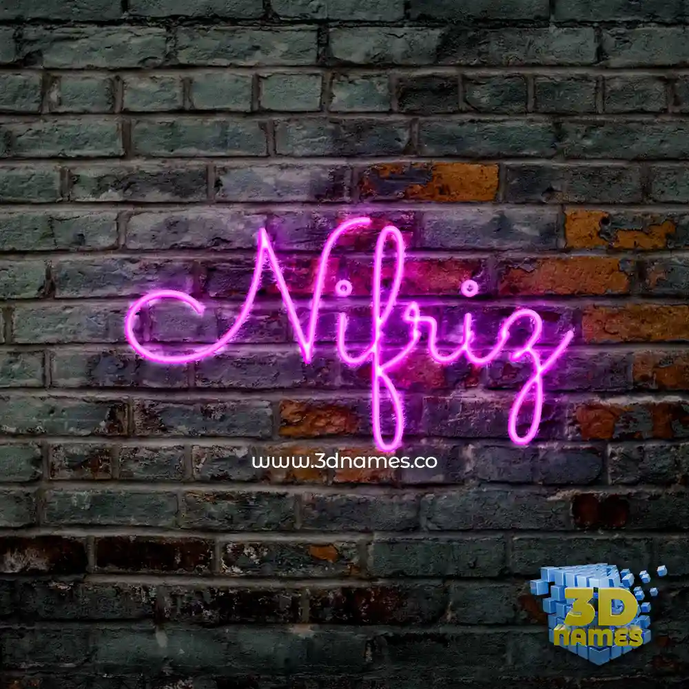nifriz in Pink Neon style - 3D name wallpaper