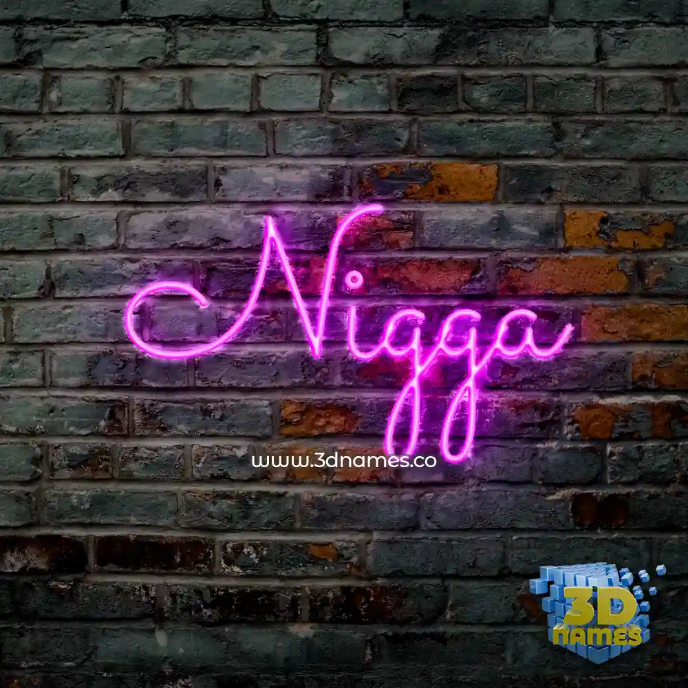 nigga in Pink Neon style - 3D name wallpaper