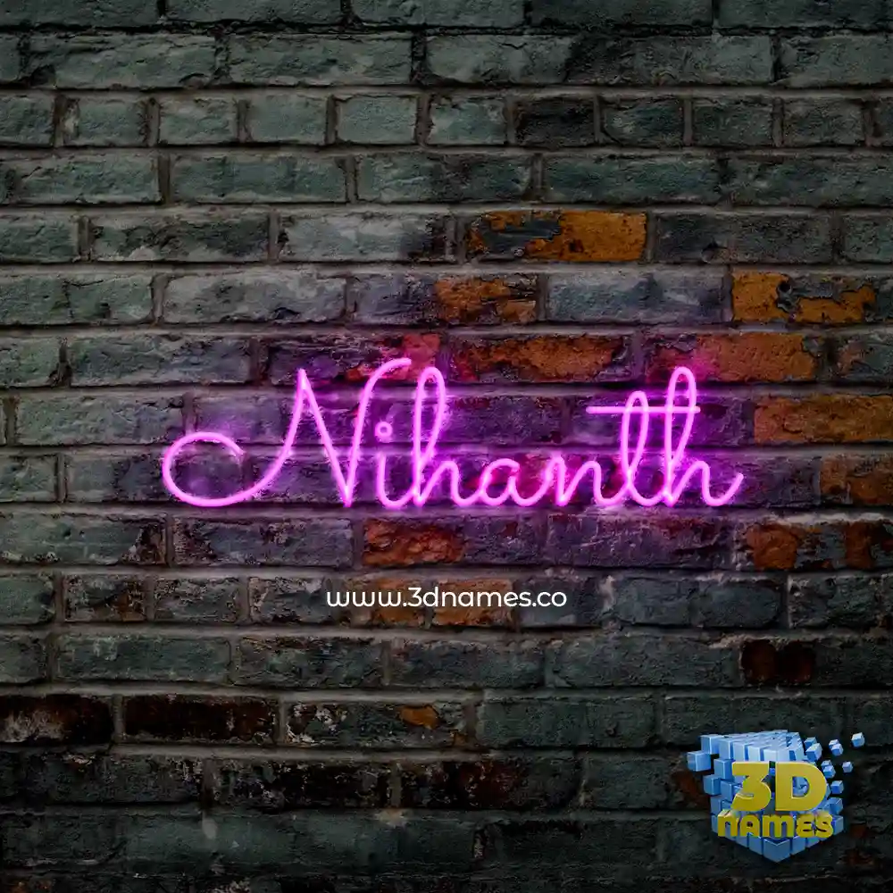 nihanth in Pink Neon style - 3D name wallpaper
