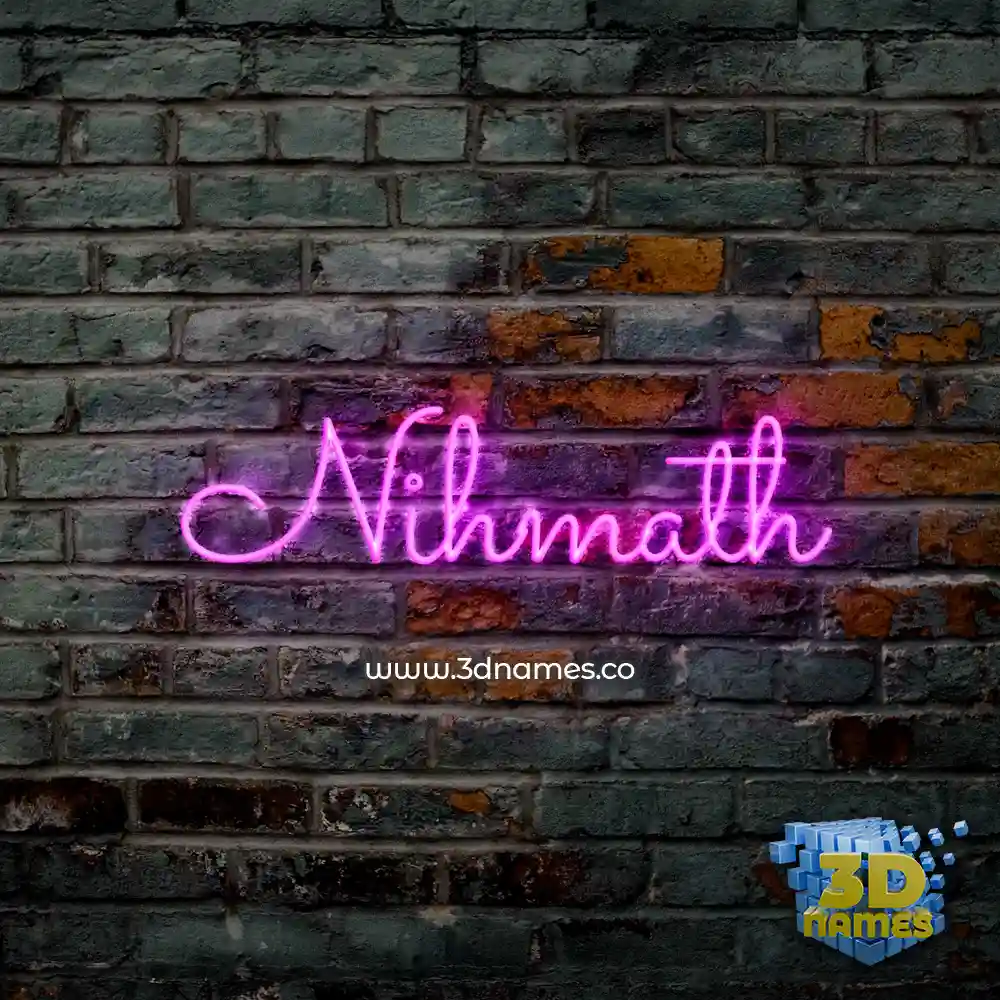 nihmath in Pink Neon style - 3D name wallpaper