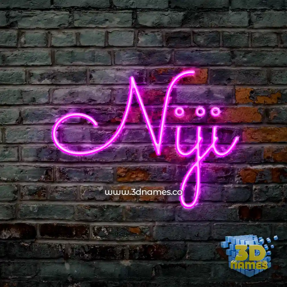 niji in Pink Neon style - 3D name wallpaper