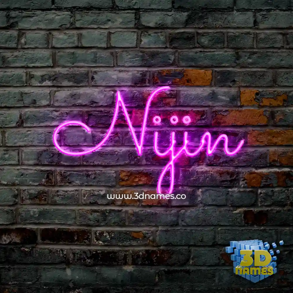 nijin in Pink Neon style - 3D name wallpaper