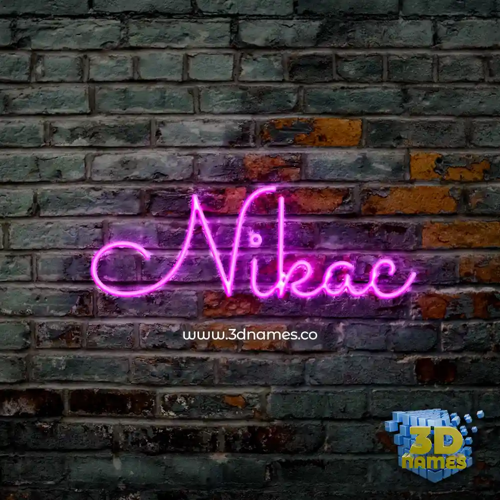 nikac in Pink Neon style - 3D name wallpaper