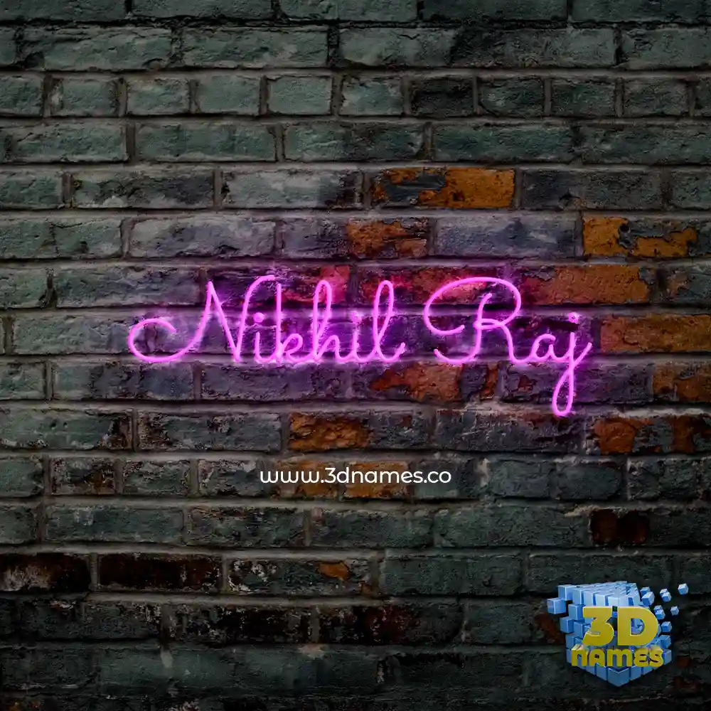 nikhil raj in Pink Neon style - 3D name wallpaper