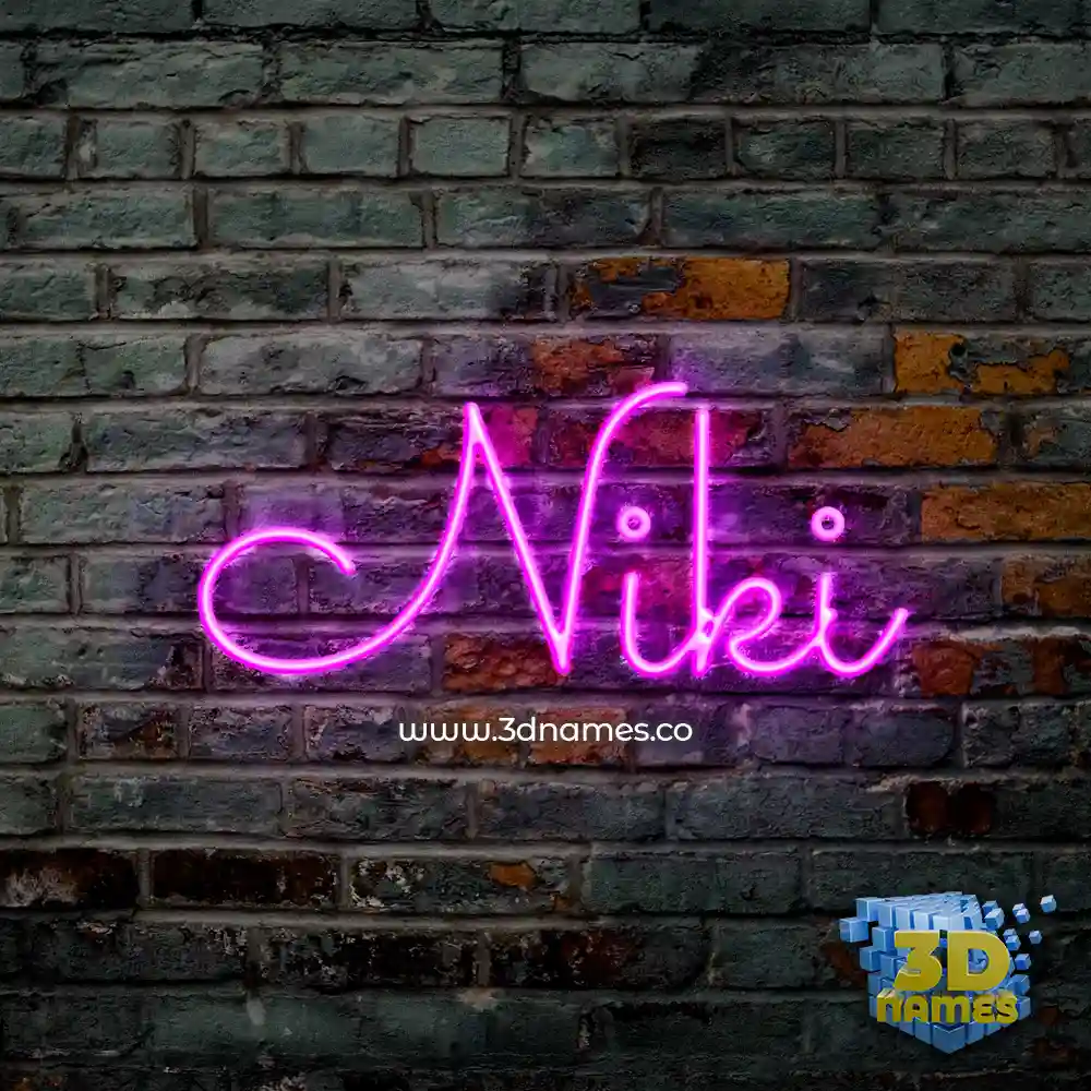 niki in Pink Neon style - 3D name wallpaper