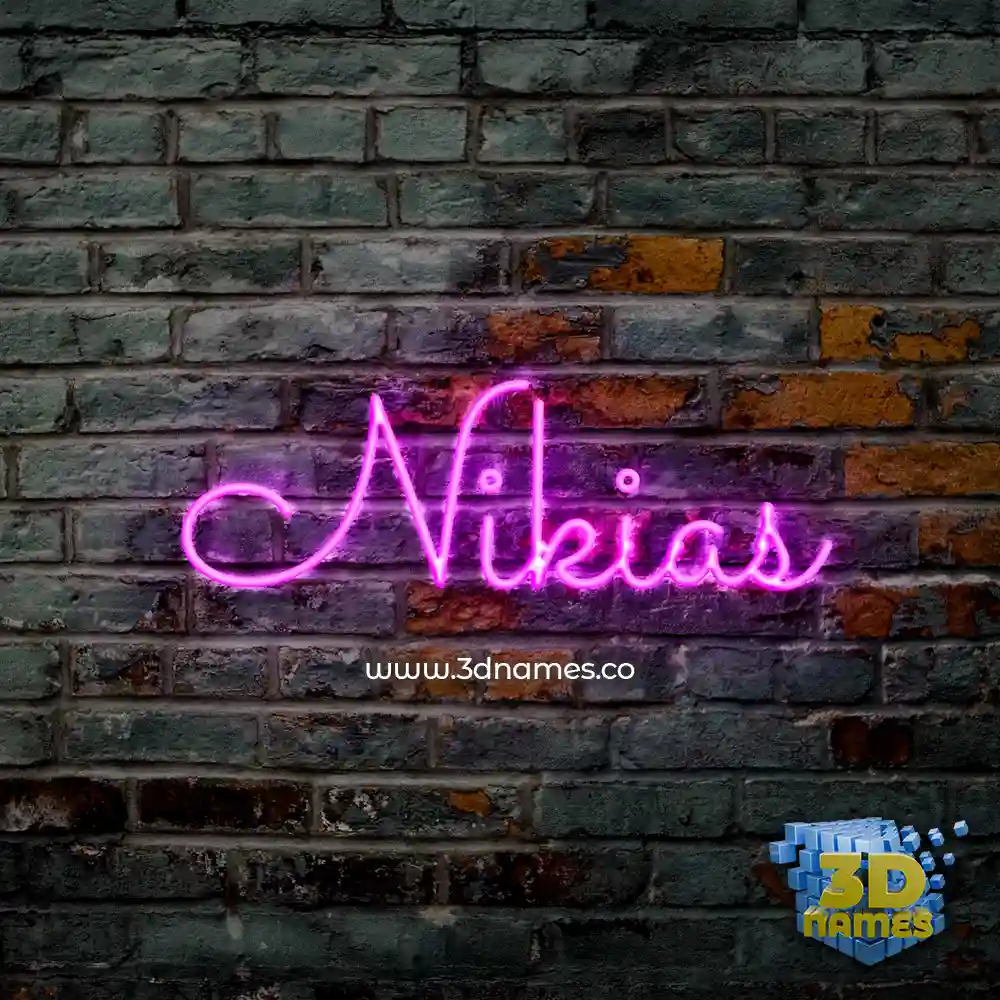 nikias in Pink Neon style - 3D name wallpaper