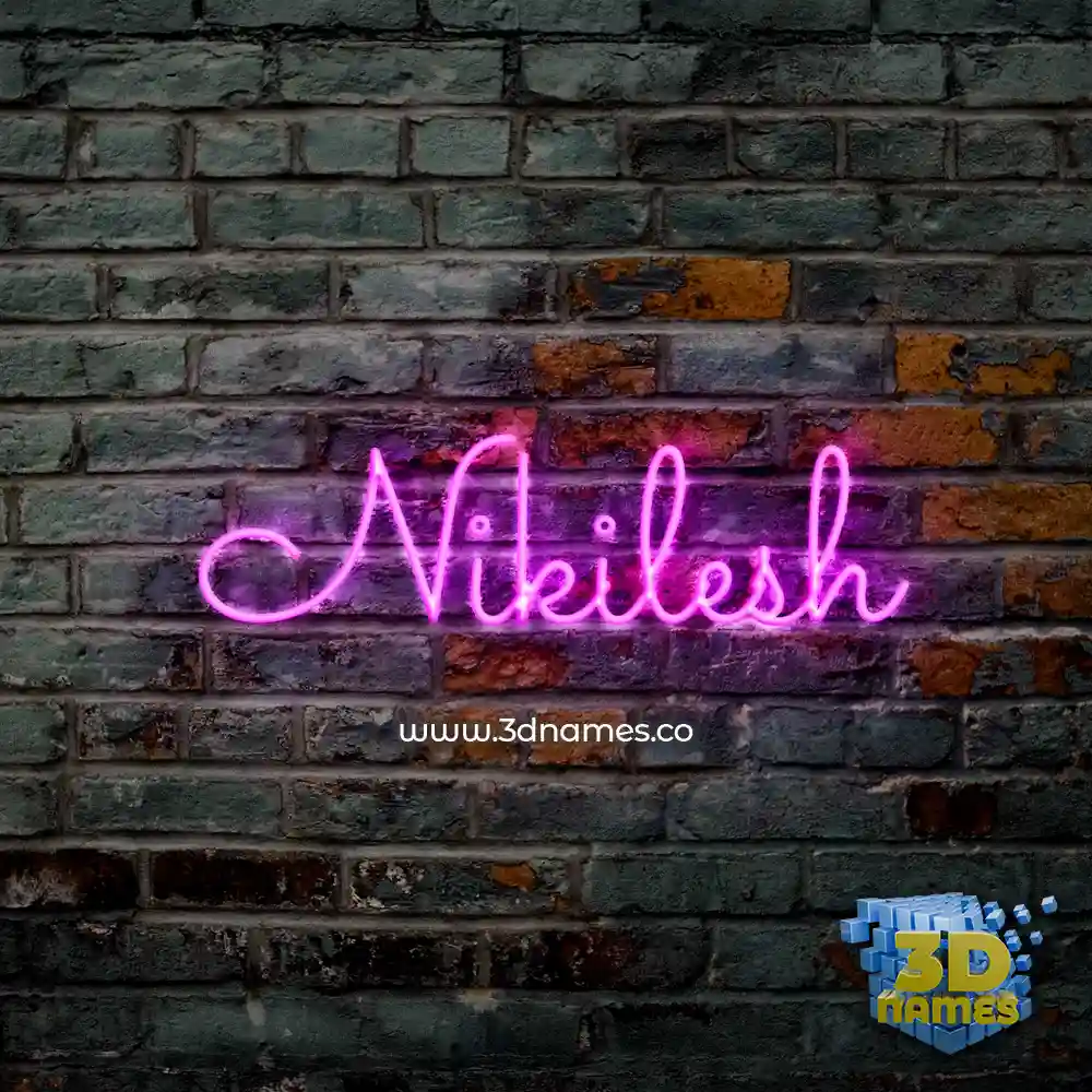 nikilesh in Pink Neon style - 3D name wallpaper