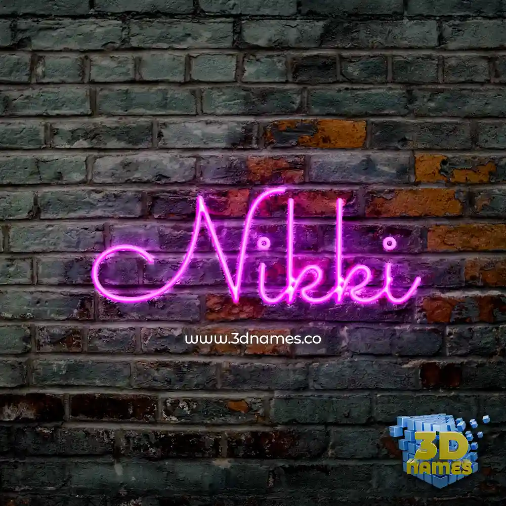 nikki in Pink Neon style - 3D name wallpaper