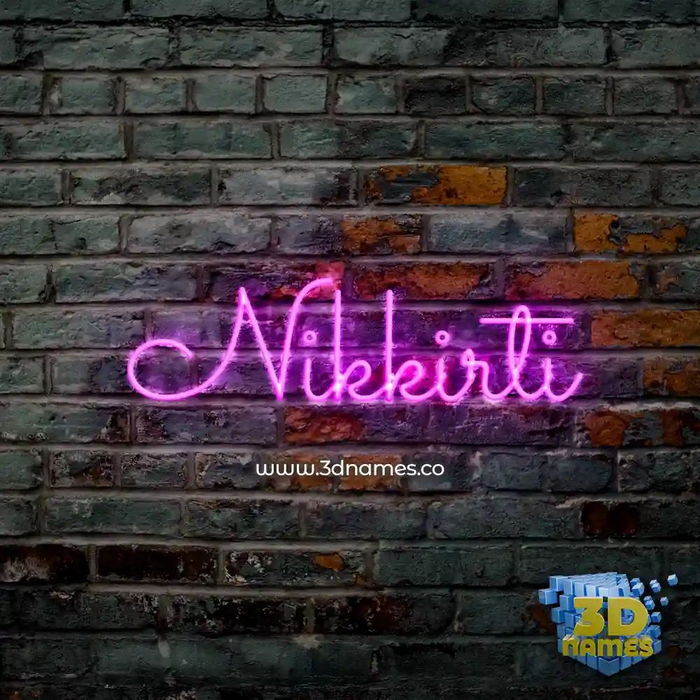nikkirti in Pink Neon style - 3D name wallpaper