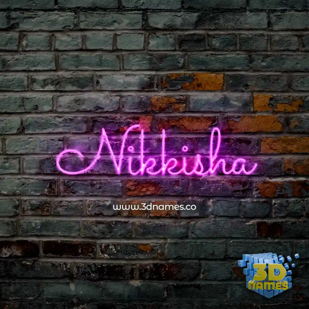 nikkisha in Pink Neon style - 3D name wallpaper
