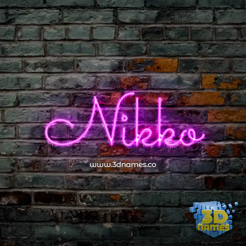 nikko in Pink Neon style - 3D name wallpaper