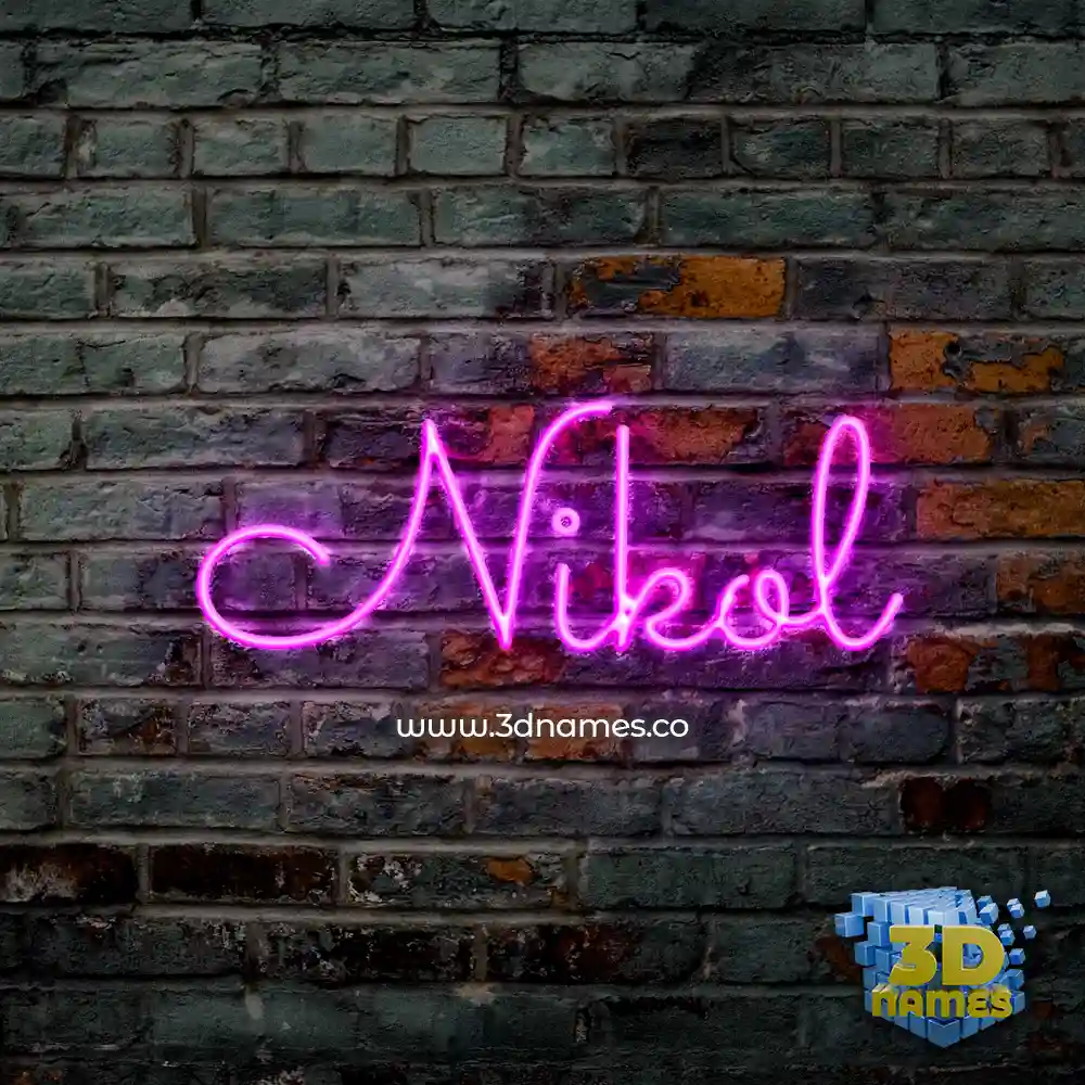 nikol in Pink Neon style - 3D name wallpaper