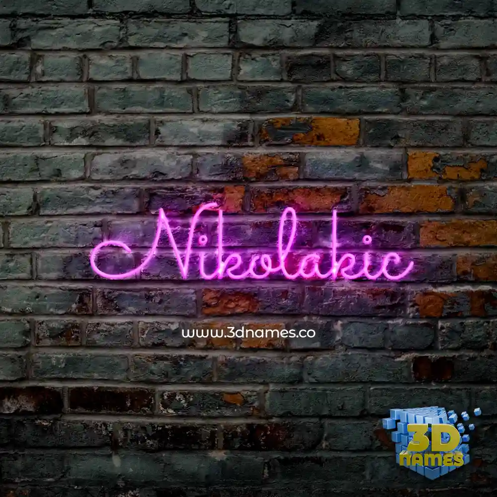 nikolakic in Pink Neon style - 3D name wallpaper