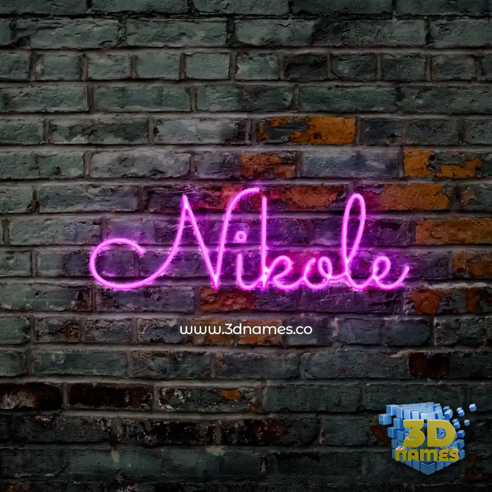 nikole in Pink Neon style - 3D name wallpaper