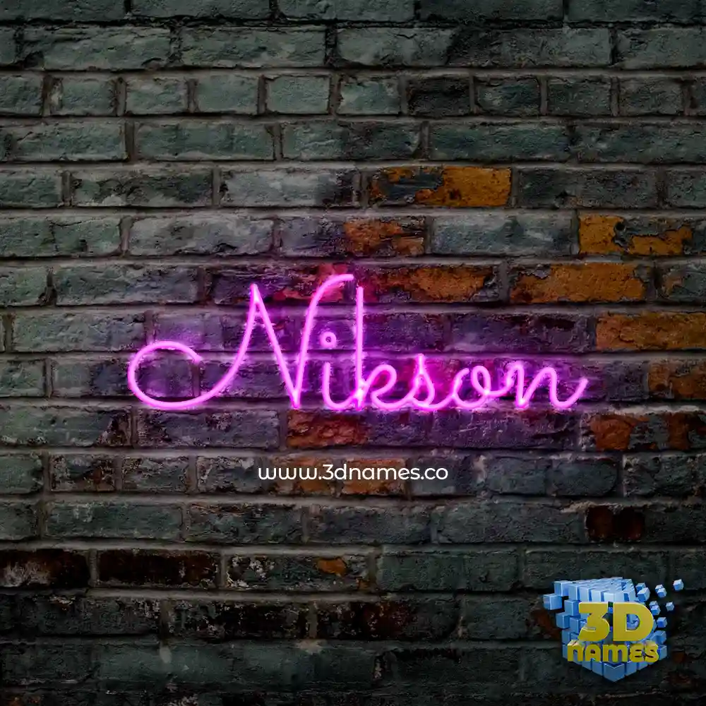 nikson in Pink Neon style - 3D name wallpaper