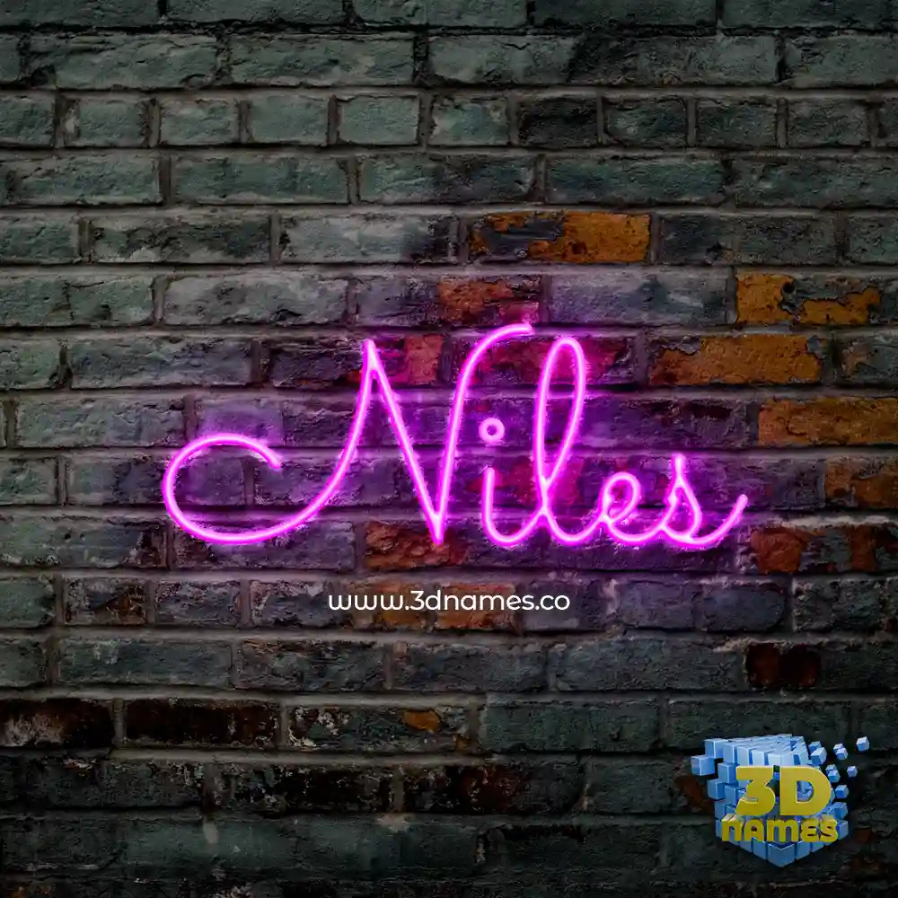 niles in Pink Neon style - 3D name wallpaper