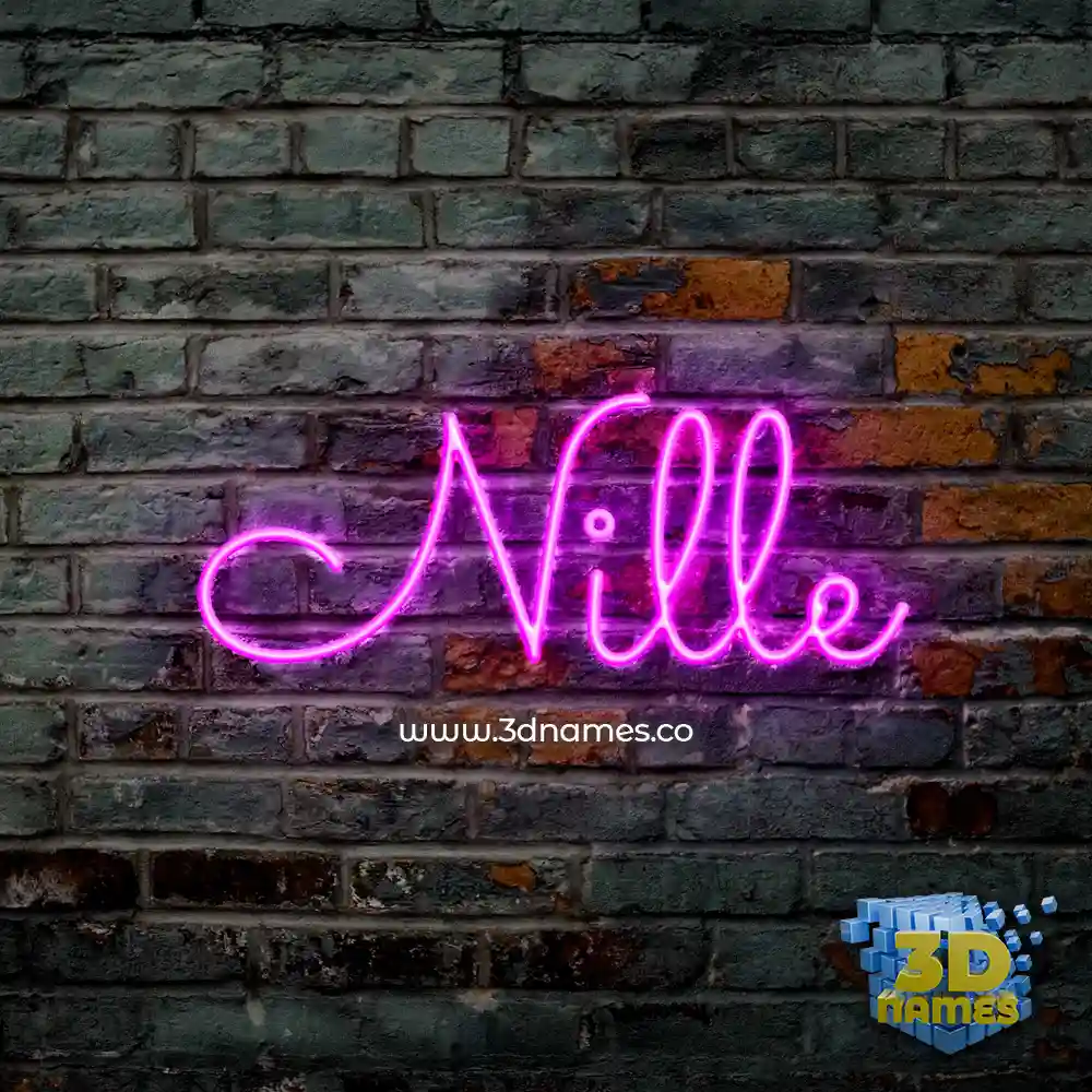 nille in Pink Neon style - 3D name wallpaper