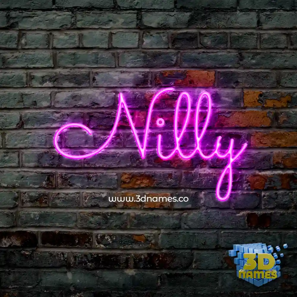 nilly in Pink Neon style - 3D name wallpaper