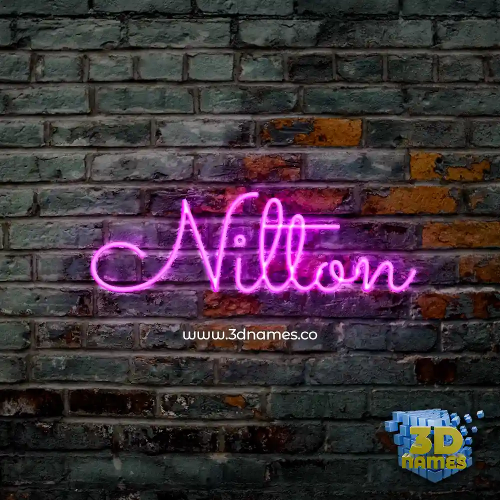 nilton in Pink Neon style - 3D name wallpaper